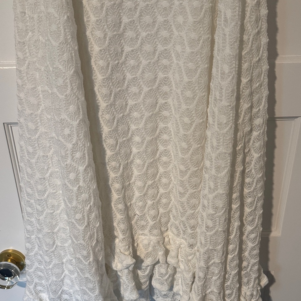 Anthropologie Bella Ruffled Crochet Midi Dress Medium - Picture 11 of 11